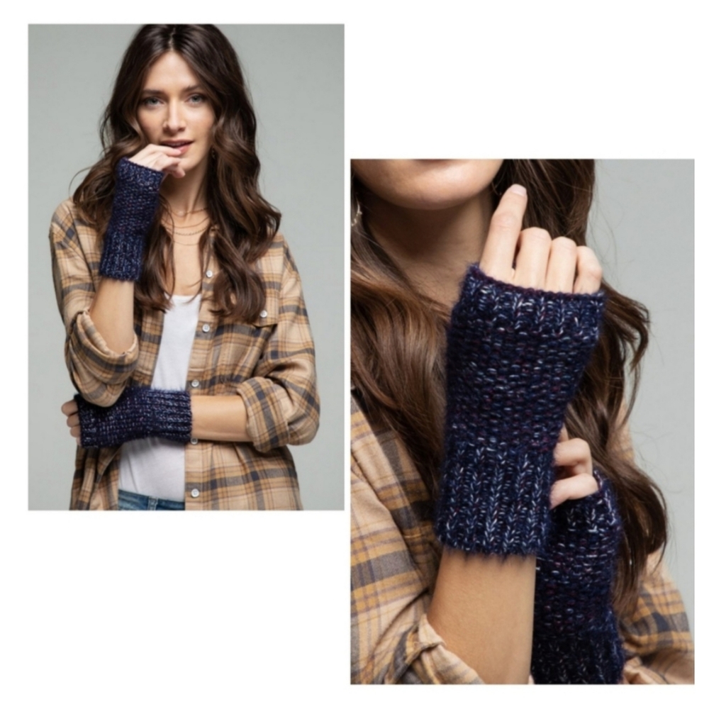 4 PACK MELANGE WOOL FINGERLESS GLOVES